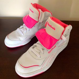 Worn once pink and white women's Reebok sneakers